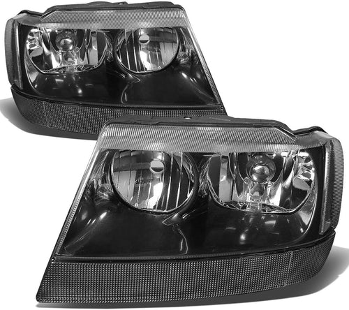 Para 1999-2004 Jeep Grand Cherokee Laredo Smoked Faros Derecho Izquierdo - PAL Auto Parts