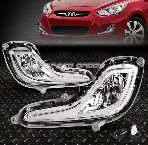 2012- 2017 Hyundai Accent Par Fog Lights Fondo Cromado (Chofer & Pasajero) - PAL Auto Parts