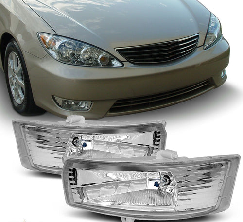 2005-2006 Toyota Camry Par Focos Fog Lights Fondo Cromado (Chofer & Pasajero) - PAL Auto Parts