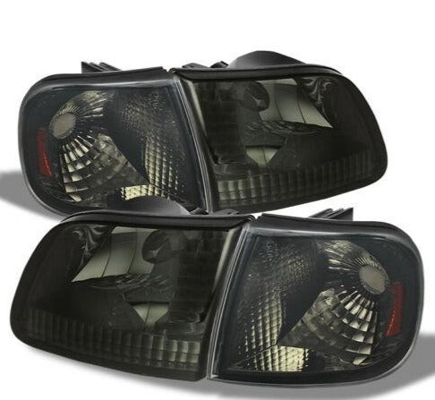 1997-2003 Ford F-150 Expedition Par Focos Fondo Smoke + Corner Lamp (Chofer & Pasajero) - PAL Auto Parts